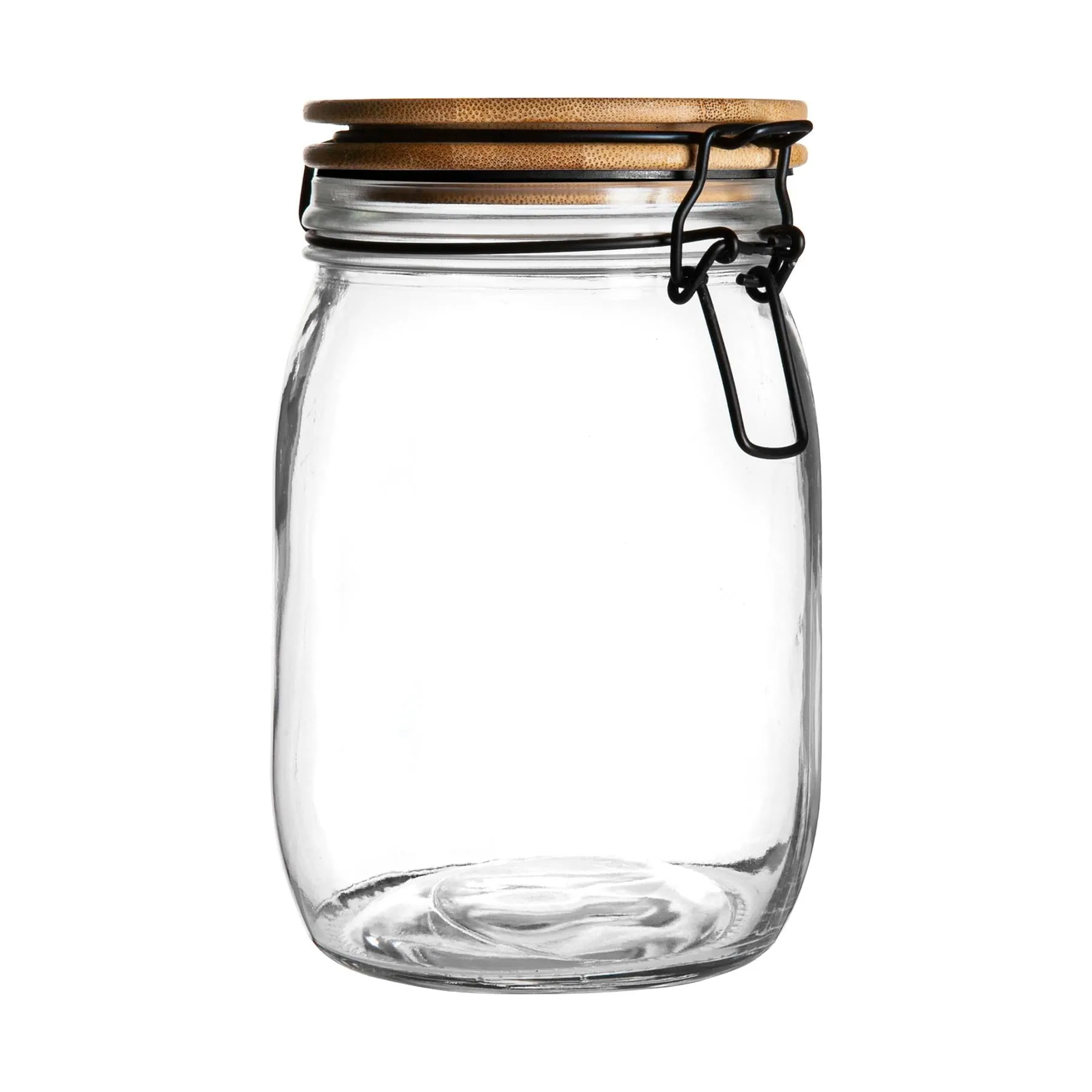 1L Glass Storage Jar with Wooden Clip Lid - By Argon Tableware