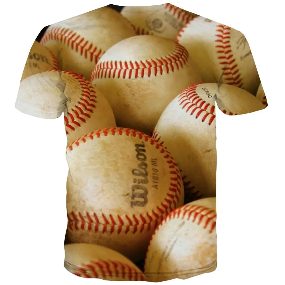 Baseball T-shirt Men Stadium T shirts Funny Game T-shirts Graphic White Tshirts Casual