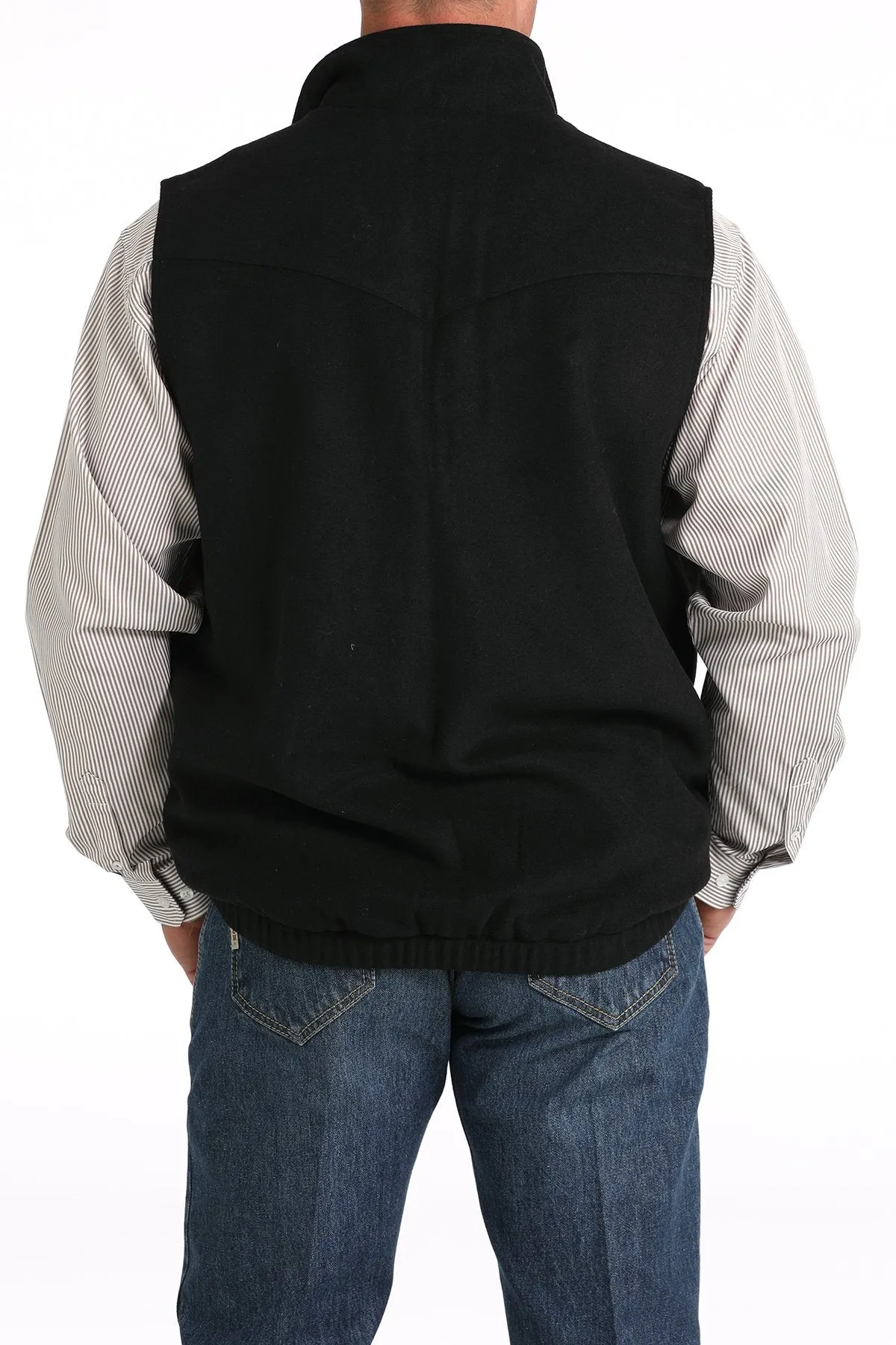 Cinch Men's Wooly Southwest Concealed Carry Western Vest in Black