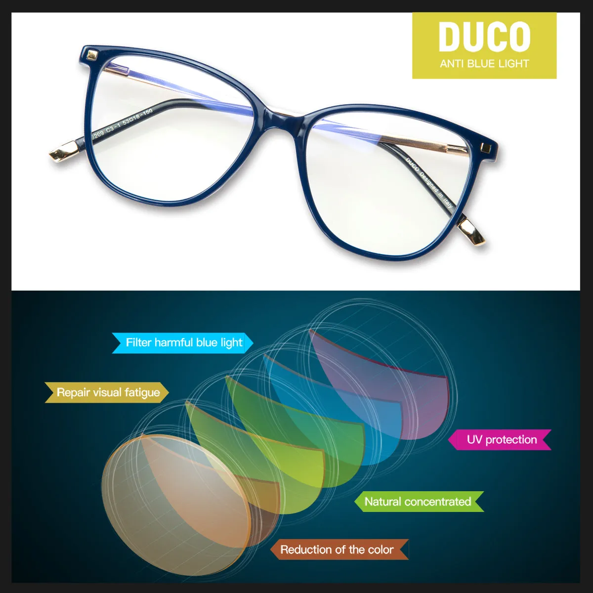 Duco Blue Light Blocking Glasses Gaming Glasses Computer Reading Glasse DC5209