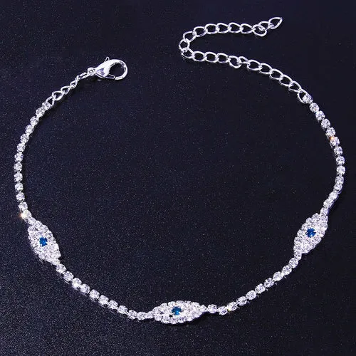 Evil Eye Women Crystal Anklet