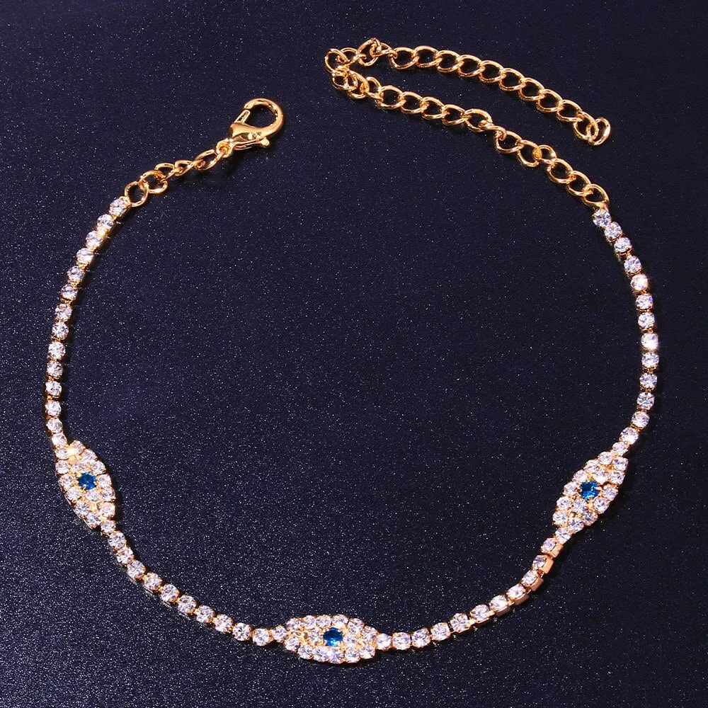 Evil Eye Women Crystal Anklet