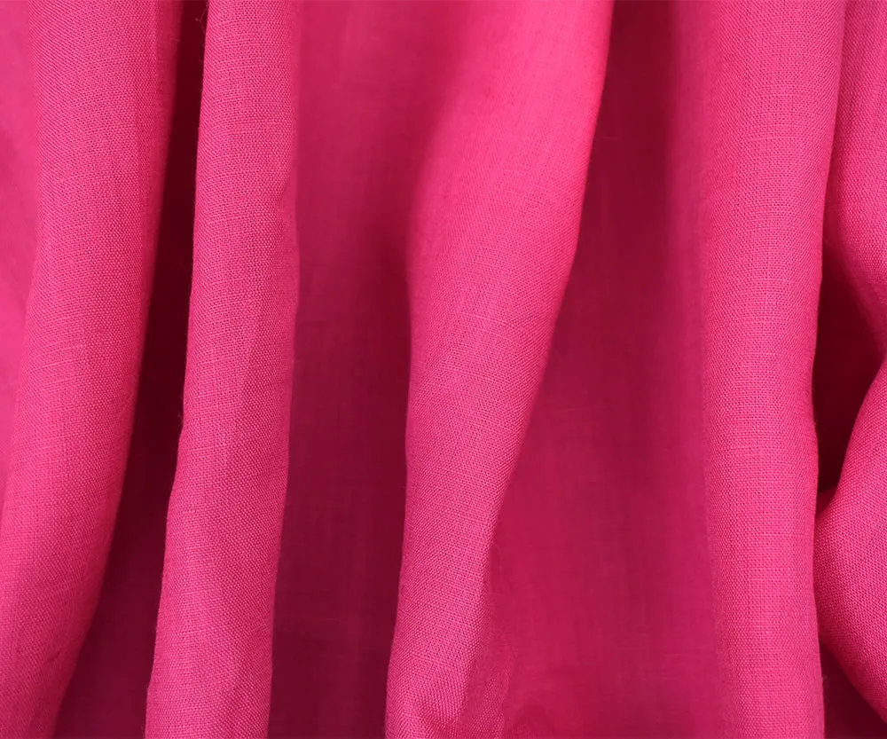 Hot Pink Spence  Spence Bryson Solid Slub Irish Linen Woven Fabric