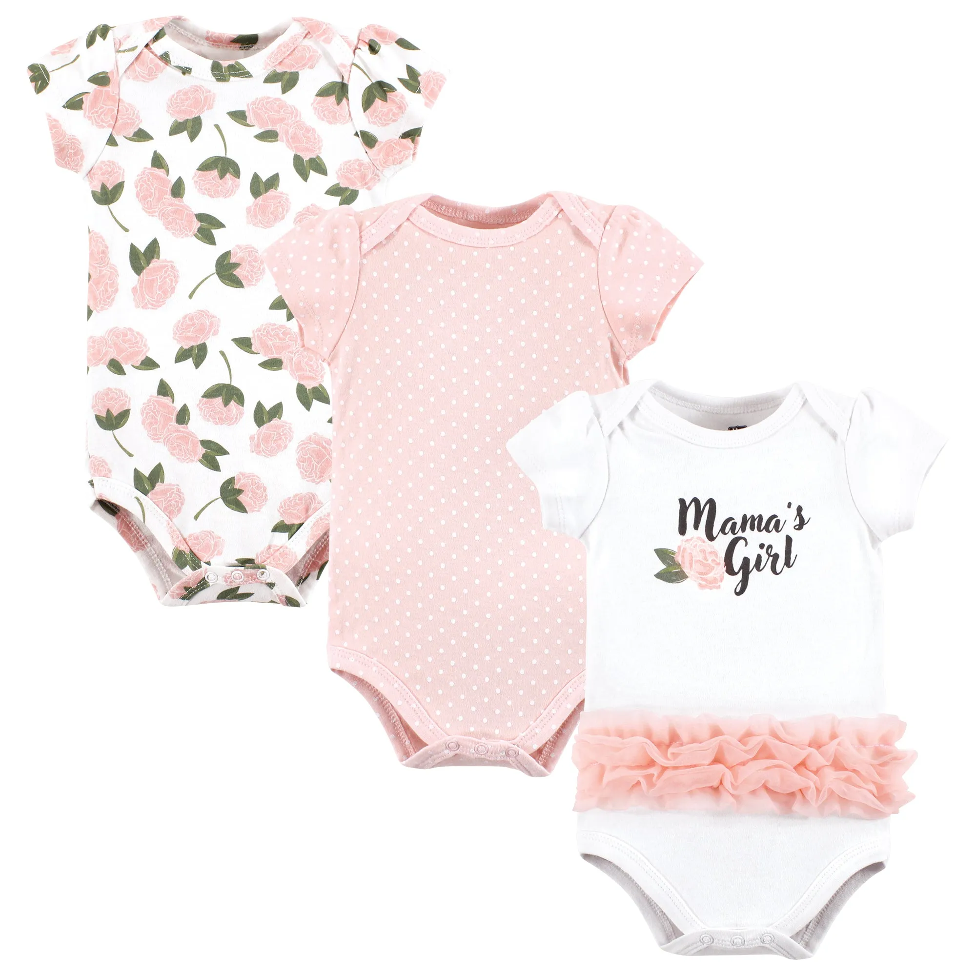 Hudson Baby Cotton Bodysuits, Mamas Girl Pink Peony Tutu