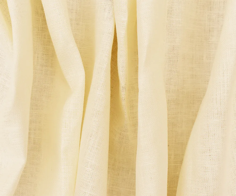 Ivory Spence Bryson Solid Slub Texture Irish Linen Woven Fabric