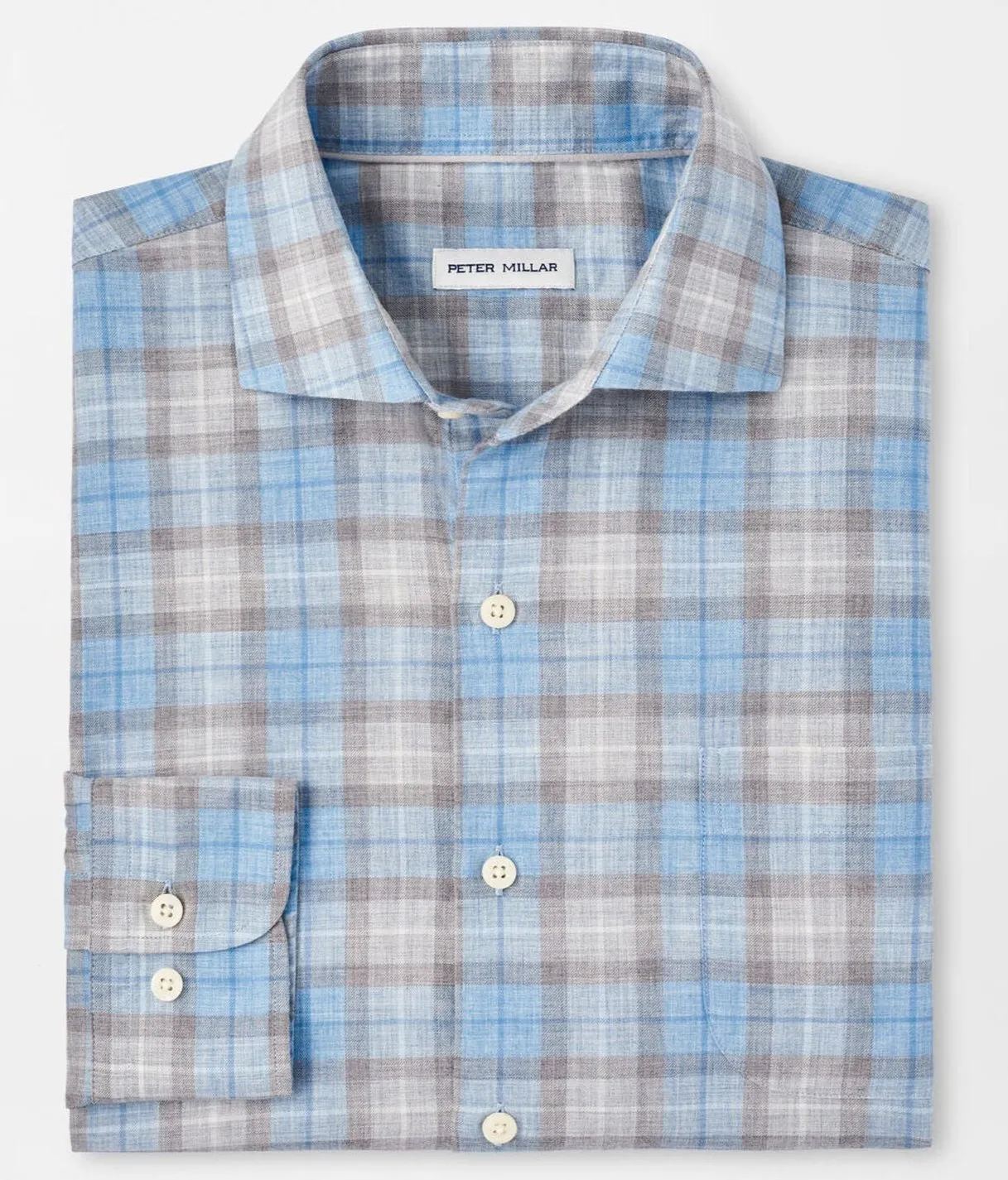 Langley Summer Soft Cotton Sport Shirt in British Grey by Peter Millar