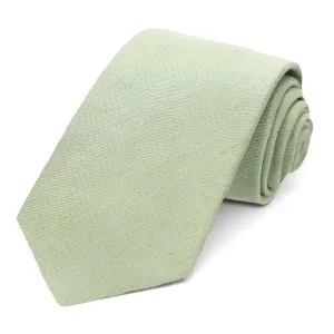 Light Sage Regency Linen/Silk Narrow Necktie, 3" Width