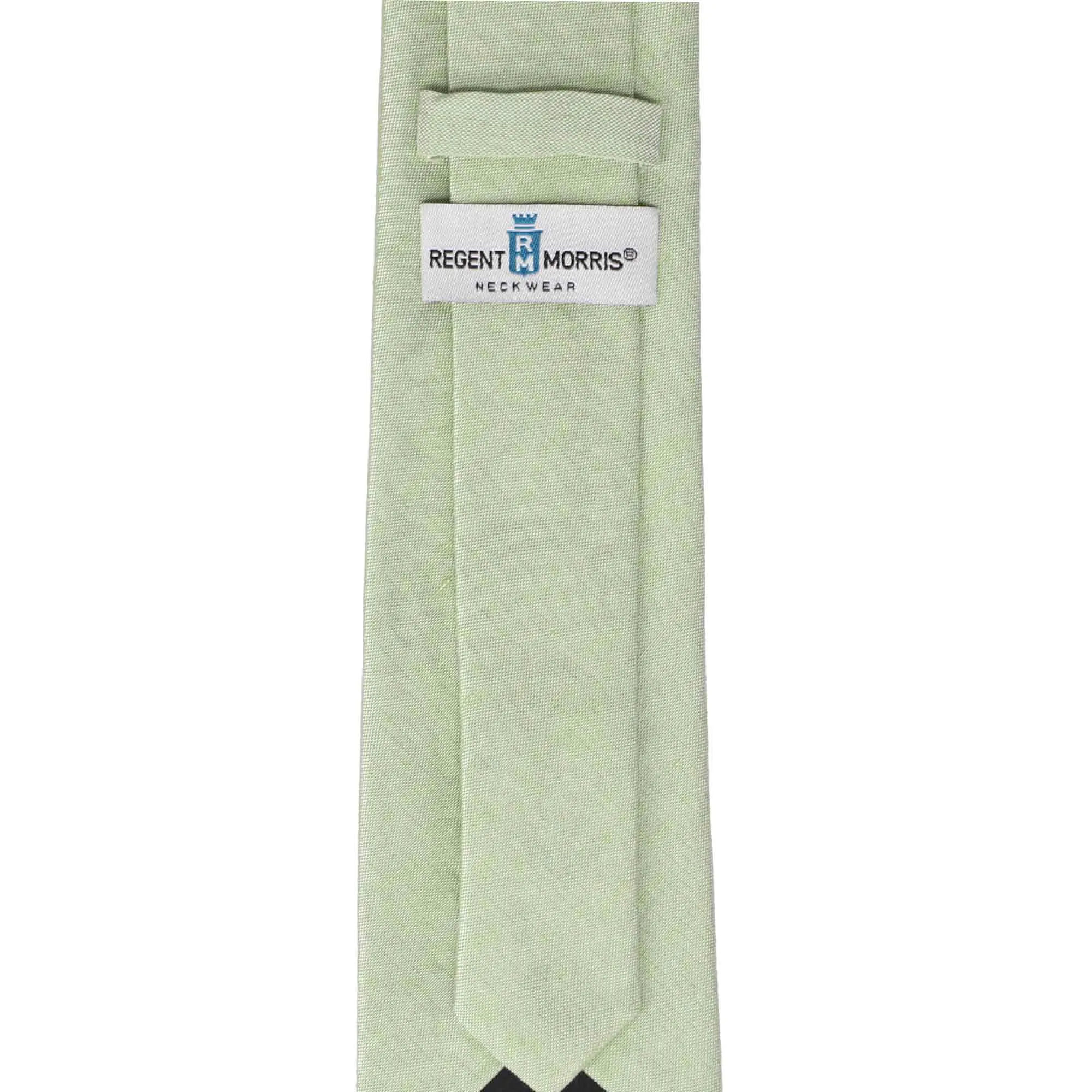 Light Sage Regency Linen/Silk Narrow Necktie, 3" Width