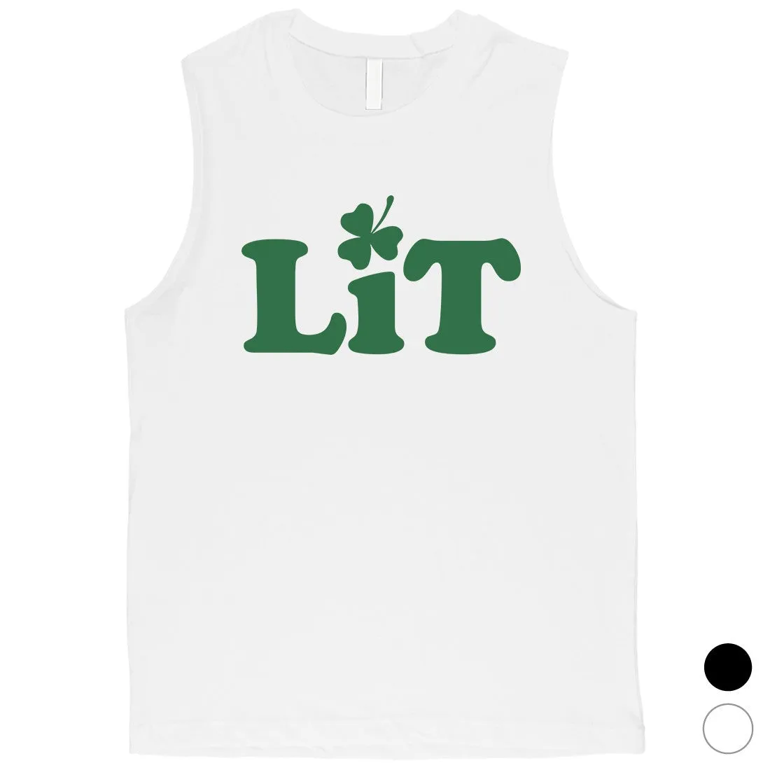 Lit Shamrock Mens Muscle Top St Patricks Day Funny Irish Tank Top