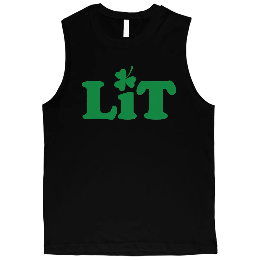 Lit Shamrock Mens Muscle Top St Patricks Day Funny Irish Tank Top