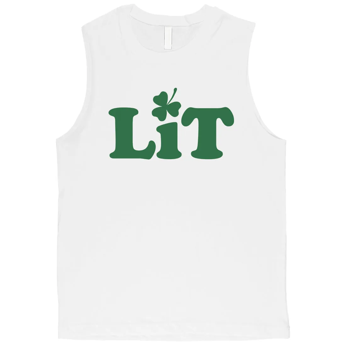 Lit Shamrock Mens Muscle Top St Patricks Day Funny Irish Tank Top