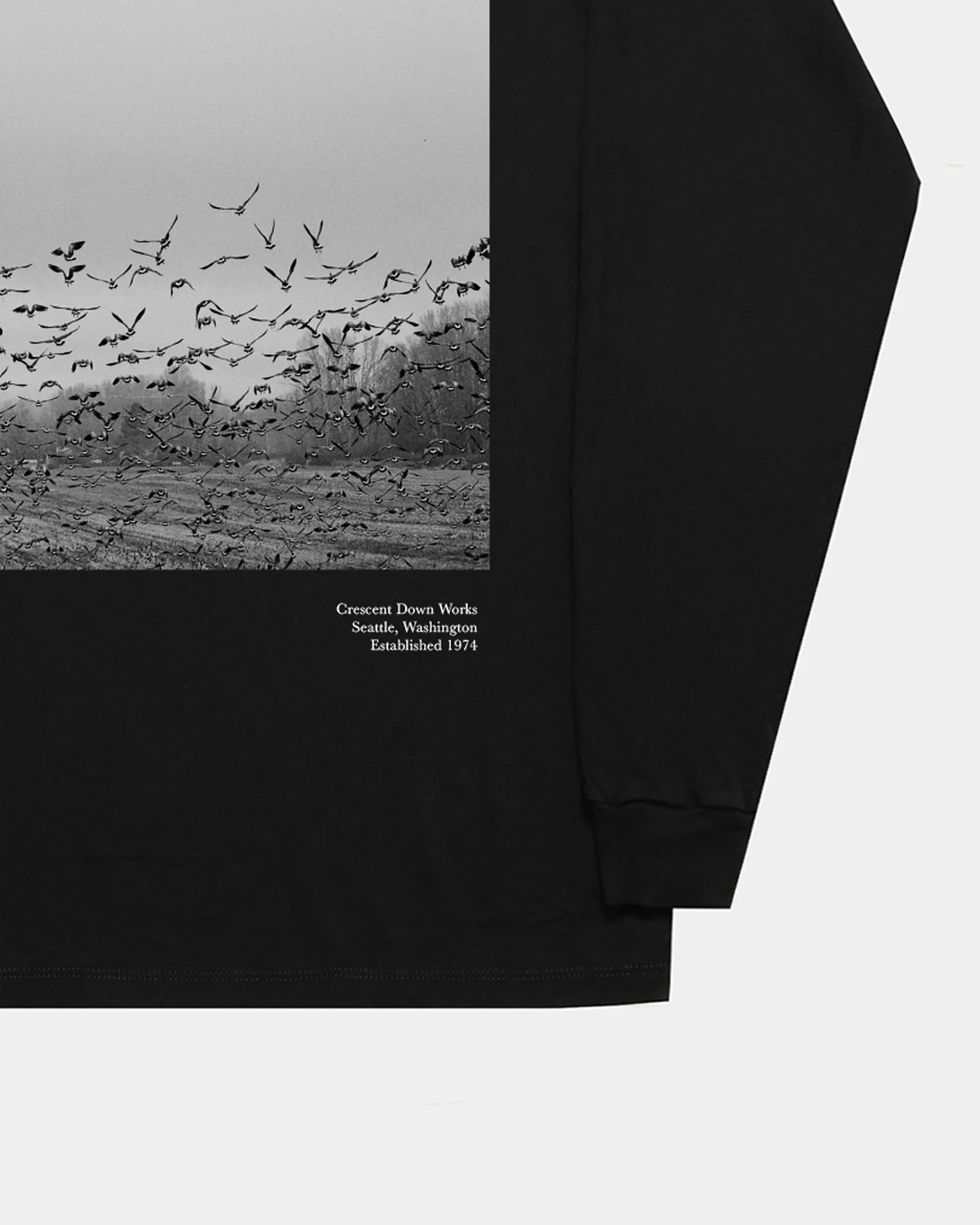 Long Sleeve T-Shirt - Flock of Geese - Black (Final Sale)