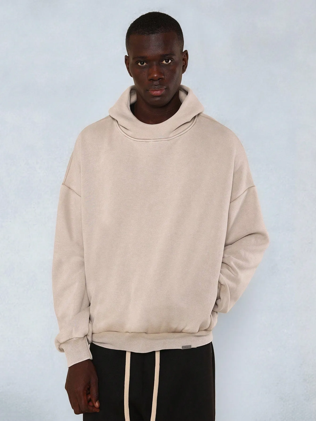 Overhead Washed Mock Neck Hoodie