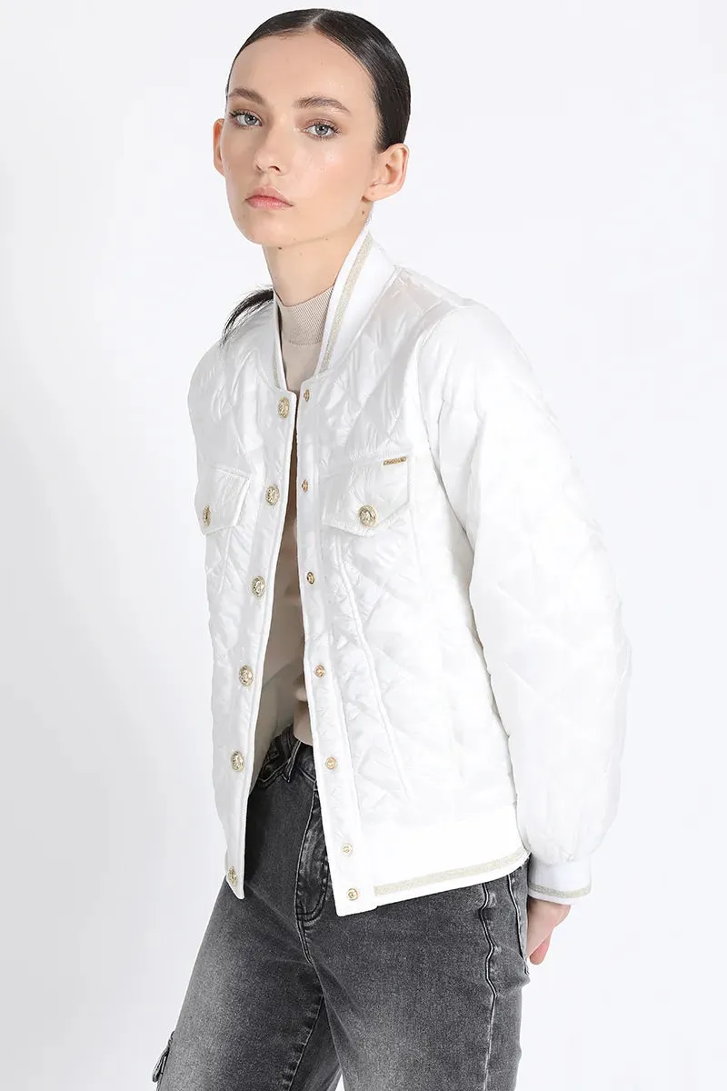 Parka Mujer Corta Bomber Crudo