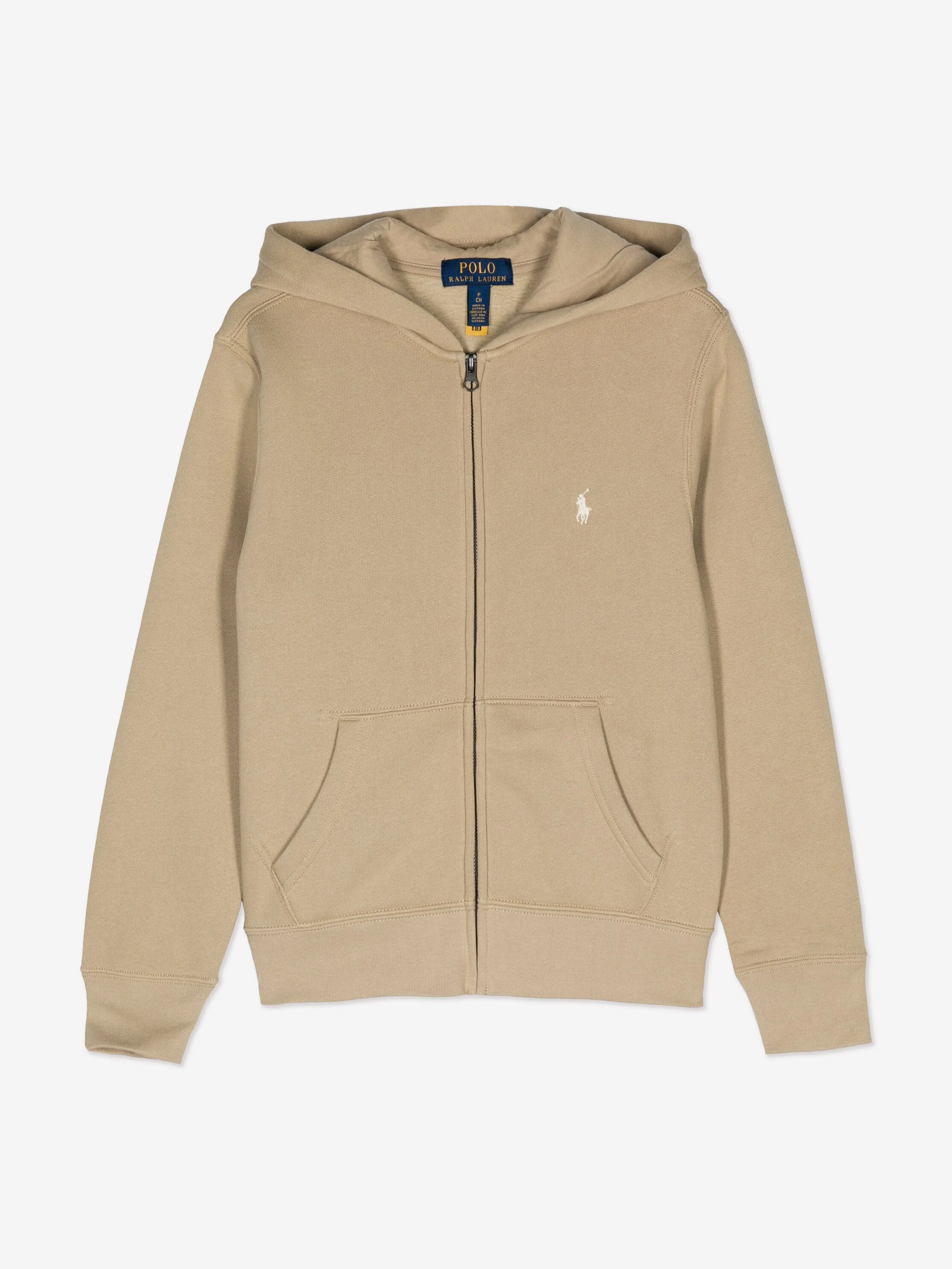 Ralph Lauren Kids Logo Zip Up Top in Beige