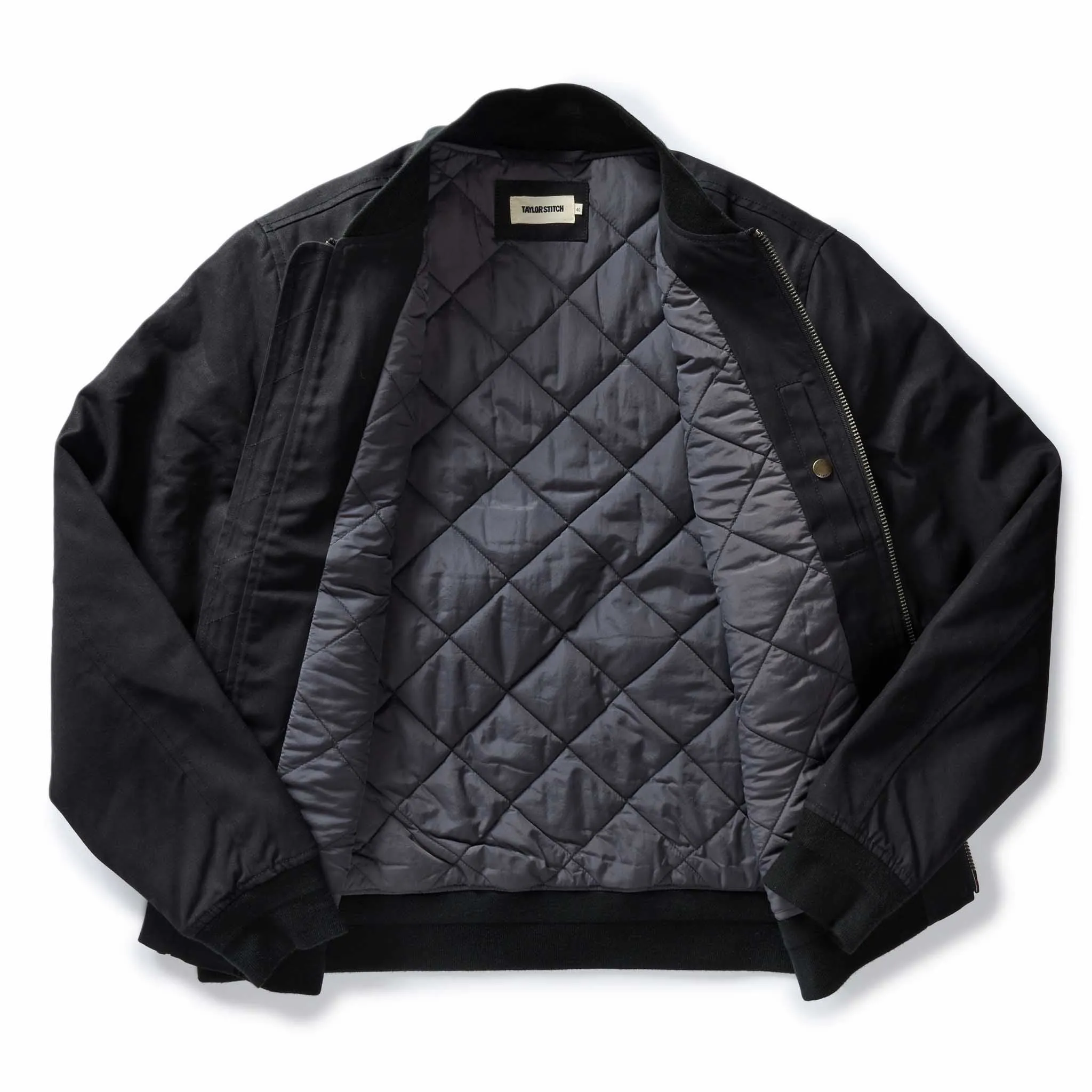 The Insulated Bomber Jacket in Coal Dry Wax