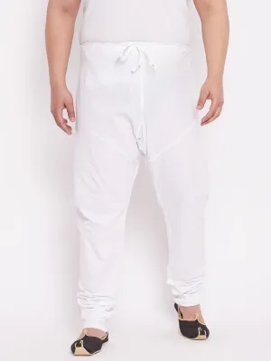 VASTRAMAY Men's White Cotton Relaxed-Fit Pyjama