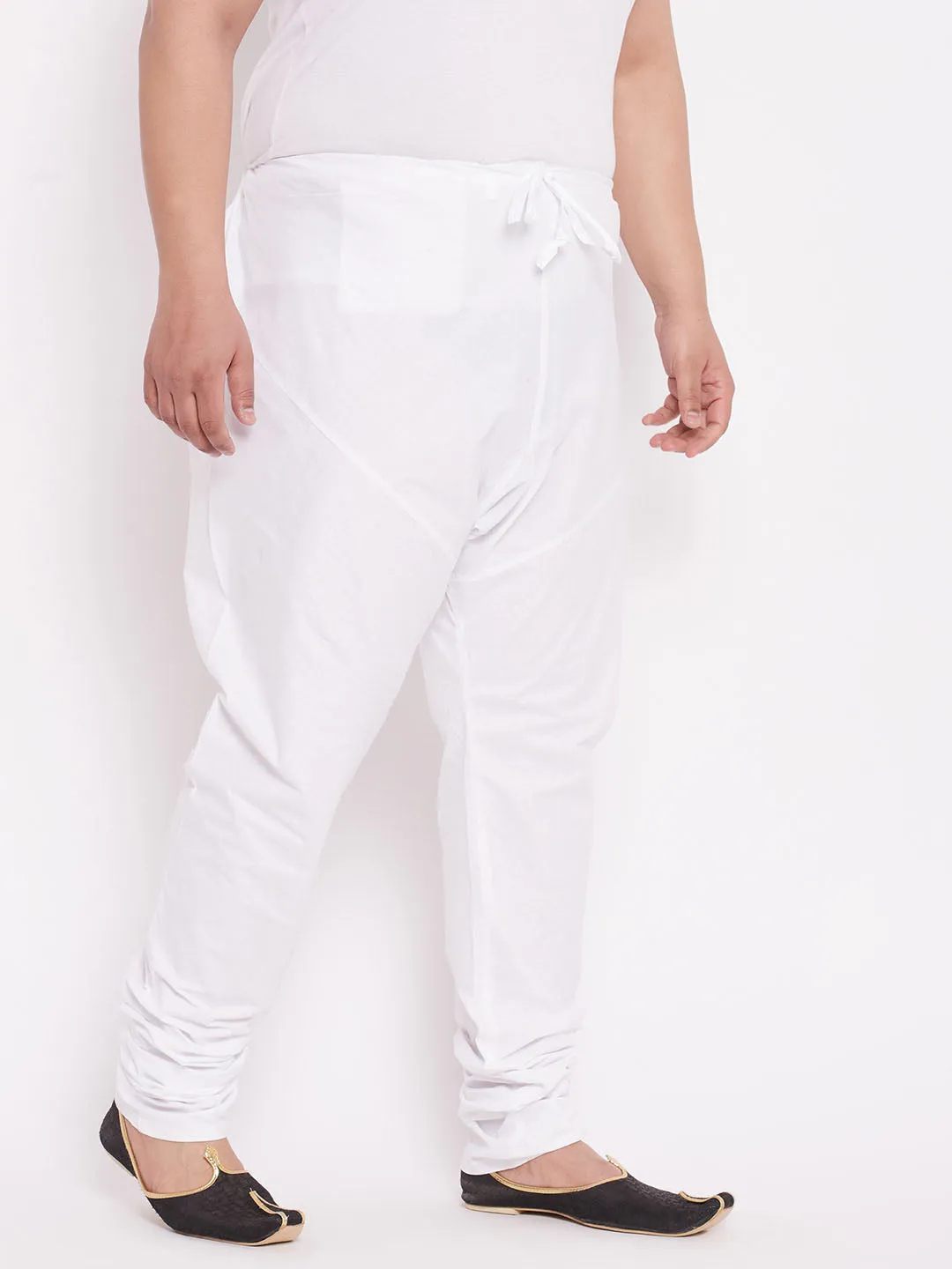 VASTRAMAY Men's White Cotton Relaxed-Fit Pyjama