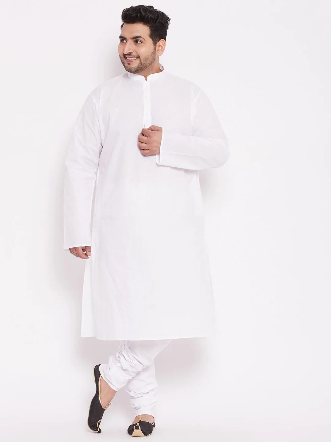 VASTRAMAY Men's White Cotton Relaxed-Fit Pyjama