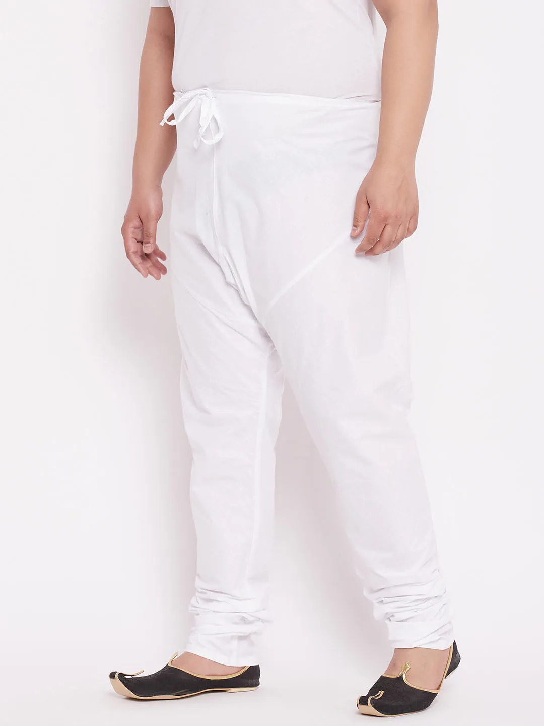 VASTRAMAY Men's White Cotton Relaxed-Fit Pyjama