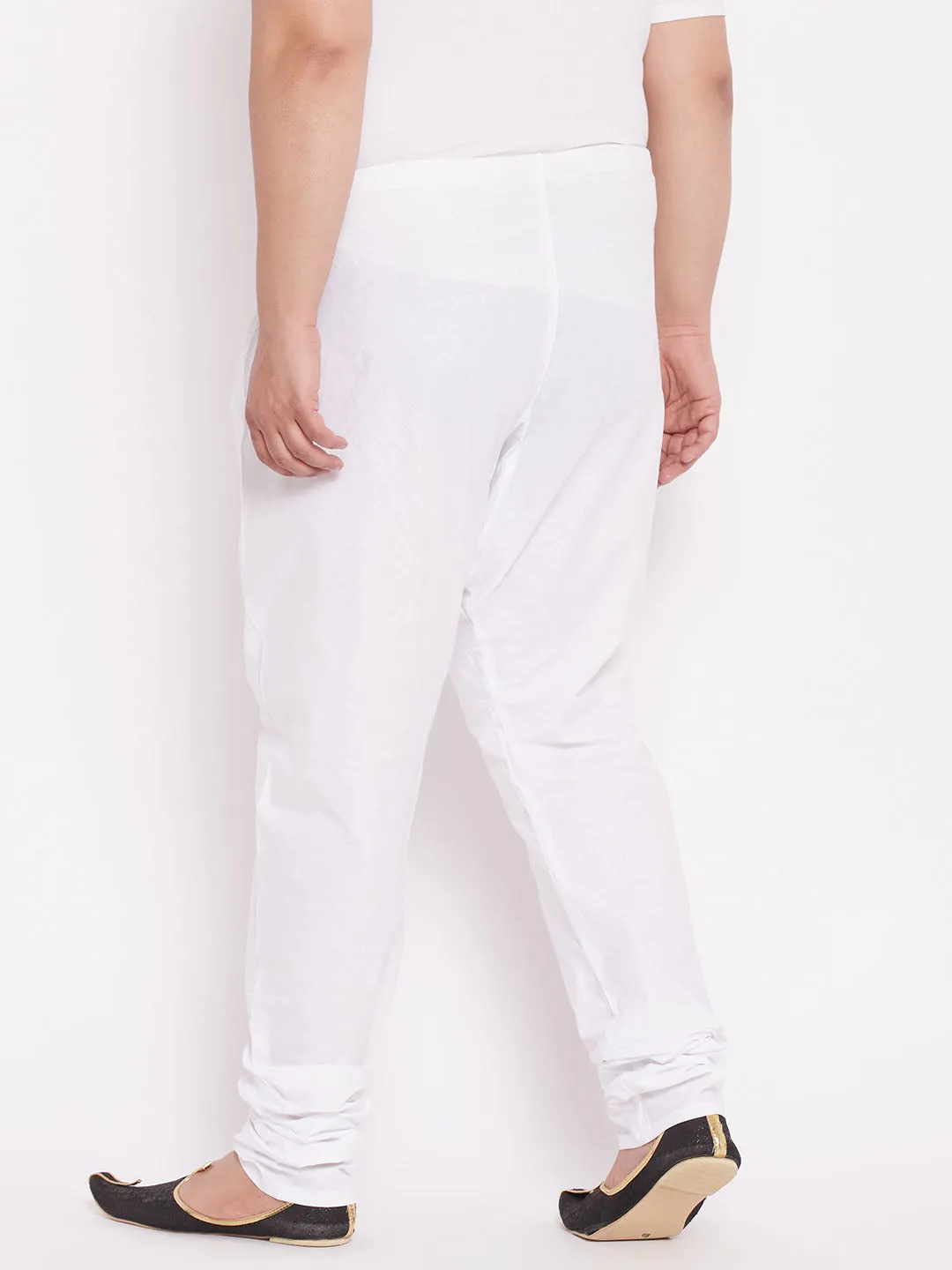 VASTRAMAY Men's White Cotton Relaxed-Fit Pyjama