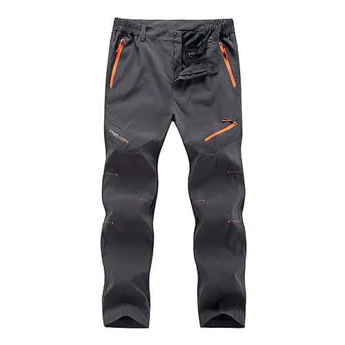 Waterproof Hiking Straight Leg Sport Pants Mens Outdoor Quick Drying Zipper Pockets Trousers